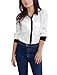 Allegra K Women Long Sleeve Button Down Sheer Chiffon Shirt Blouse,Medium / US 10,White