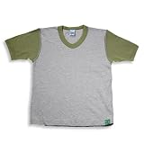 Charlie Rocket - Boys Short Sleeve V-Neck Tee Shirt, Grey, Olive
