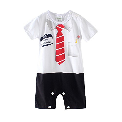 Baby Boys Gentleman Print Costume Summer Romper