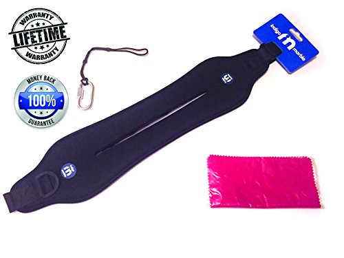 Camera Strap - Soft Padded Black Neoprene Lightweight Adjustable Comfortable Designer Sling for Your Valued Canon Nikon Pentax Sony DSLR - Anti-Slip - For Guys & Women - Quick Release Design