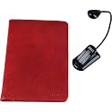 Kindle 2 Duomo Leather Sleeve Case Cover (Cherry) with Mighty Bright XtraFlex Reading Light