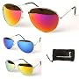 UB Full Mirror Fashion Color Lens Aviator Sunglasses (Sold Individually or as 3-Packs)
