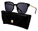 Square Sunglasses Womens Mens Oversized Mirrored lens U886 (BLACK)