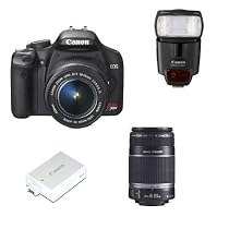 Canon Digital Rebel XSi 12.2 MP Digital SLR Camera (Black) with EF-S 18-55mm f/3.5-5.6 IS Lens, EF-S 55-250mm f/4.0-5.6 IS Telephoto Zoom Lens, 430EX II Speedlite Flash, and 2400 SLR Gadget Bag