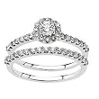 14K White Gold Diamond Wedding Set - 0.75 Ct.