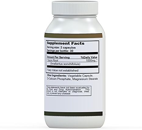 #1 QUALITY YACON EXTRACT on Amazon - Pure Natural Yacon Syrup Extract for Weight Loss and Management - Boost Metabolism - High Fiber Content - Helps Lower Cholesterol and Blood Sugar Levels - Increases Bone Density - Improves Immune System Function - Increased Energy Levels - 60 Capsules (500mg Each). 1 Month Supply - 100% Made in the USA