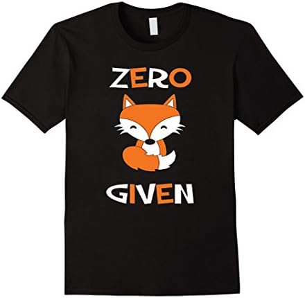 Men's Zero Fox Given Funny Cute Animal Pun Joke Angry Give T-Shirt Large Black