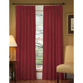 Spicey Red Antique Satin Pleated Lined Draperies, 144x84L