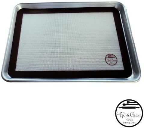 Non-stick Baking Mat, Silicone Coated Fiberglass Baking Mat Makes Baking Easy Saving You Time &amp; Money, Fits Large Half Size Sheet 16 ½" X 11 5/8" Pan, Professional Grade Bakeware - Will Not Yellow Over Time as Silicone Only Mats Do, Better Than Silpat Nonstick Bakeware. - Oven or Microwave Safe - Easy Clean Up - Current Sell-Out Risk: HIGH!