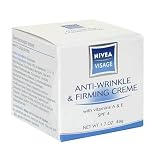 Nivea Visage Anti-Wrinkle & Firming Creme with Vitamin A and E, SPF 4, 1.7-Ounce Jars (Pack of 2)