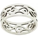 Ladies Sterling Silver Wave Ring Band Size Unique