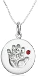 Sterling Silver July Birthstone Handprint Pendant, 18