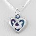 Dainty Heart Pendant in Sterling Silver with Patina Finish on a 16" Box Chain, #8778