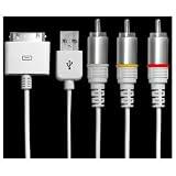Reiko iPod and iPhone 3G Component Video Cable 32-Pin to V-Cable