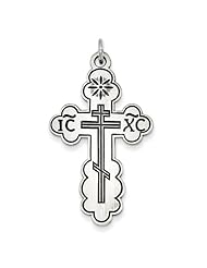 Sterling Silver Eastern Orthodox Cross Charm