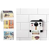 Polaroll Polaroid Camera Shaped Toilet Paper Roll Holder With Color Refill