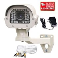 VideoSecu Wide Dynamic Range WDR 700TVL Infrared Security Camera Built-in 1/3' SONY Effio CCD DSP 9-22mm Zoom Focus Lens for CCTV DVR Home Surveillance System with Power Supply, Security Camera Bracket and Extension Camera Cable C87