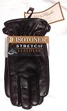 Isotoner Stretch Black Leather Men's Gloves