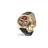 Perigaum Mens Gold w/ Red Dial Transatlantic Watch