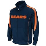 NFL Men's Chicago Bears Tailgate Time Track Adult Long Sleeve Full Zip Track Jacket (Traditional Navy/Dark Orange, Medium)