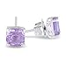Sterling Silver 8mm Cushion Amethyst Solitaire title=