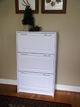 Deluxe Triple Shoe Cabinet- White Finish