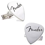 Fender Guitar Pick Silver Cufflinks Cuff Links