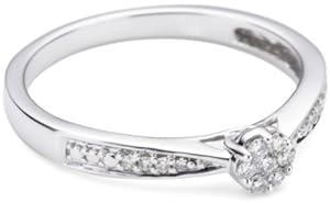 Bella Donna Damen Diamantring 375/000 Weissgold 7 Brillanten  0,07ct. W-PI  8 Diamanten 0,03ct. W-PI   52  656048