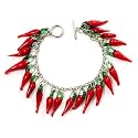 Glass Hot Red Chilly Charm Bracelet