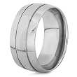 Wide Grooved Polished Titanium Ring (10mm) - Sizes 8 - 11