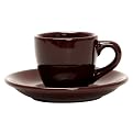 COLORcode Espresso Cup and Saucer Set Service for 4 - Dark Chocolate