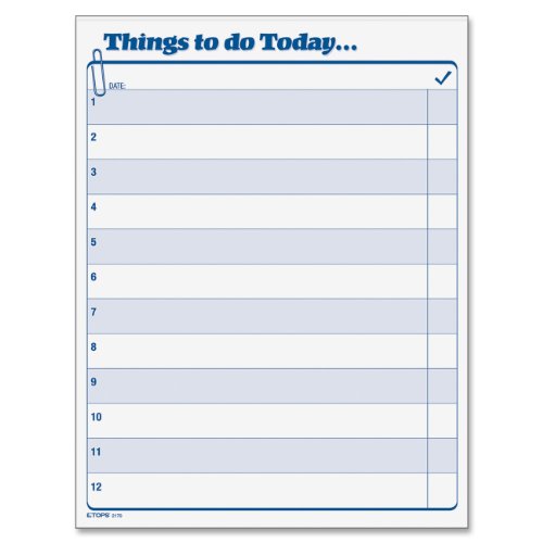 TOPS Daily Agenda, 8.5 x 11 Inches, 100-Sheet Pad (2170)