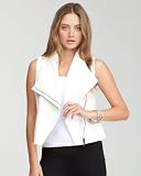 bebe Asymmetric Leatherette Vest