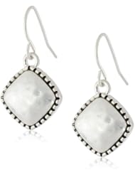 NINE WEST VINTAGE AMERICA "Metal Geo Jewels" Silver Colored Ox Textured Drop Earrings