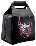 Bar & Shield with Flames Lunch Cooler. Rugged polyester. Waterproof liner. Highly efficient insulation. Top carry handle. Two mesh pockets on inside. Embroidered Harley-Davidson  graphics on front. Measures 11 x 7 x 4 1/2.