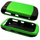 Green/Black Two Tone Soft-Touch Hard Case / Cover / Shell for RIM Blackberr ....