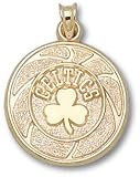Boston Celtics Solid 14K Gold Basketball 3/4'' Pendant