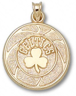 Boston Celtics 14K Gold Basketball 3/4'' Pendant