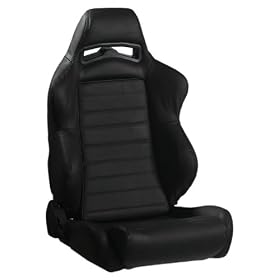 Corbeau LG1 Black Leather Racing Reclining Seat