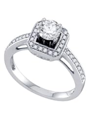 1.01CTW DIAMOND 0.75 CT CENTER PRINCESS BRIDAL RING