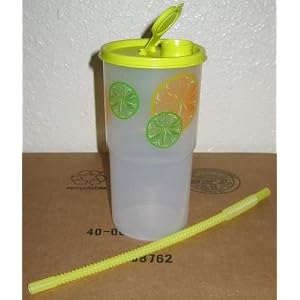 Tupperware Lemon Citrus Thirstquake Tumbler 30oz with Straw by Tupperware