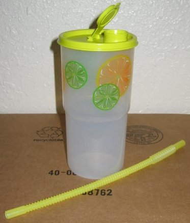 Tupperware Lemon Citrus Thirstquake Tumbler 30oz with Straw