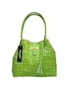 POPCORN Italian Made Designer Handbag/Purse/Shopper Bag/Tote in Magenta, Blue, Yellow, Green, Turquoise or Gray Crocodile Embossed Leather