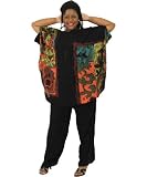 Black Jungle Pant Set with Handbag - Available with Red or Blue Trim
