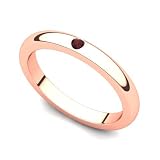14k Rose Gold Bezel set Garnet Band Ring