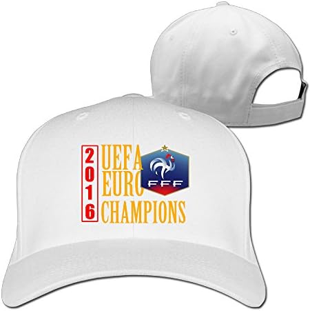 Unisex UEFA Euro France Champion Adjustable Snapback Basaball Cap 100%cotton White One Size