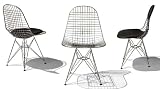 Eames Chrome Wire Chair with a 100% Chrome Free Austrian Tobacco Leather seat cushion only by Herman Miller