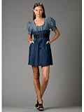 Voom Dress by Joy Han - Denim Jean Dresses - Puff Sleeve with Pockets - Casual