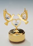 KG & C MGS3184 Double Doves Gold Plated Music Box