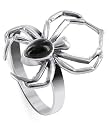 Sterling Silver Black Widow Spider Band Ring